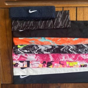 seven tie headbands and 2 regular ones.